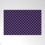 Halloween Purple and Black Checkerboard Pattern SM Welcome Mat Gallery Image 1