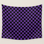 Halloween Purple and Black Checkerboard Pattern SM Wall Tapestry Gallery Image 4