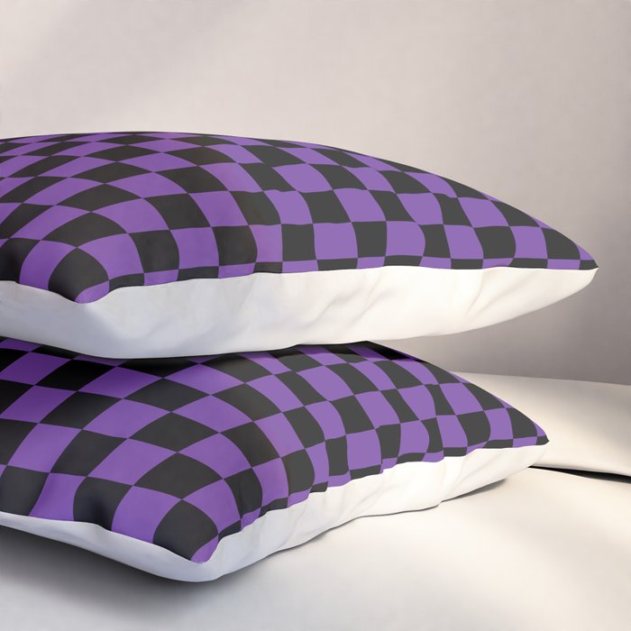 Halloween Purple and Black Checkerboard Pattern SM Pillow Sham Gallery Image 3