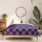 Halloween Purple and Black Checkerboard Pattern SM Comforter Gallery Image 3