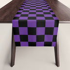 Halloween Purple and Black Checkerboard Pattern SM Table Runner Gallery Image 1