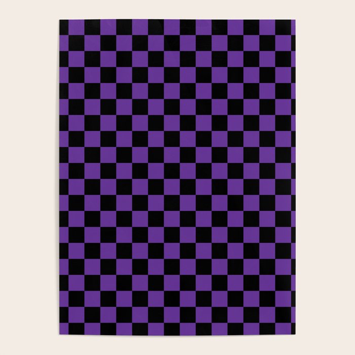 Halloween Purple and Black Checkerboard Pattern SM Poster Gallery Image 4