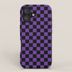 Halloween Purple and Black Checkerboard Pattern SM iPhone Case Gallery Image 1