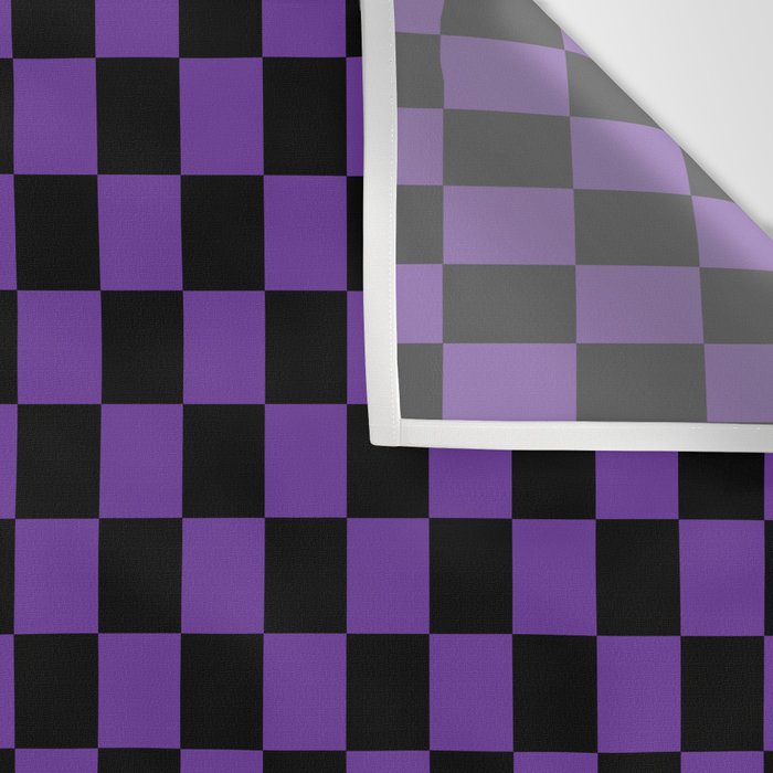 Halloween Purple and Black Checkerboard Pattern SM Wall Tapestry Gallery Image 3