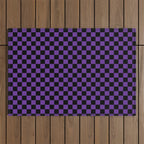 Halloween Purple and Black Checkerboard Pattern SM Outdoor Rug Gallery Image 1