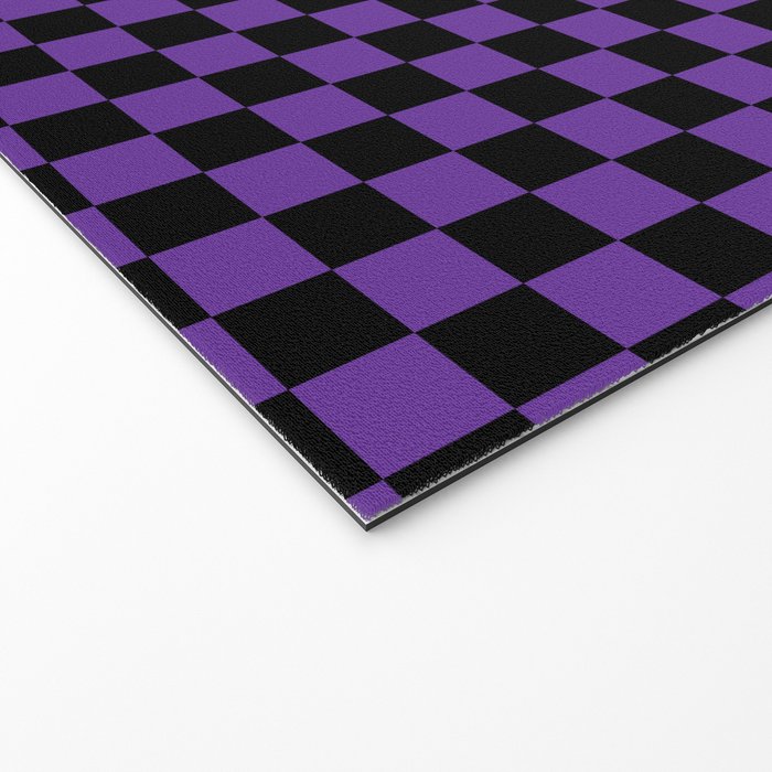 Halloween Purple and Black Checkerboard Pattern SM Welcome Mat Gallery Image 2