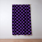 Halloween Purple and Black Checkerboard Pattern SM Window Curtain Gallery Image 3
