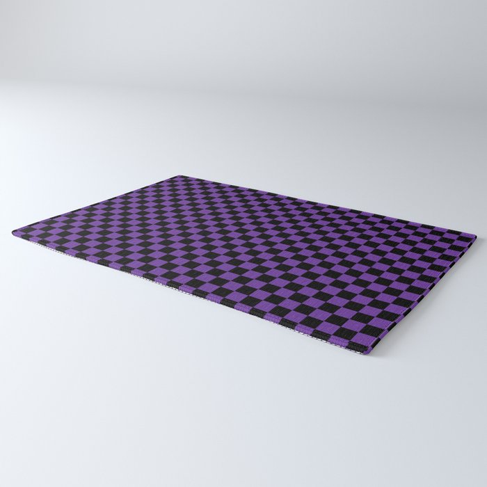 Halloween Purple and Black Checkerboard Pattern SM Rug Gallery Image 3