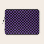 Halloween Purple and Black Checkerboard Pattern SM Laptop Sleeve Gallery Image 1