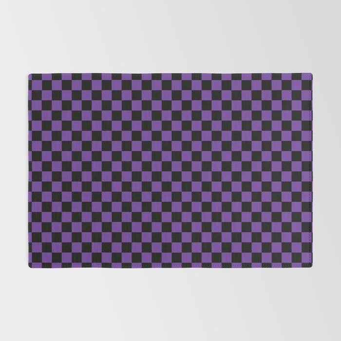 Halloween Purple and Black Checkerboard Pattern SM Rug Gallery Image 2