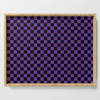 Halloween Purple and Black Checkerboard Pattern SM Serving Tray Gallery Image 1