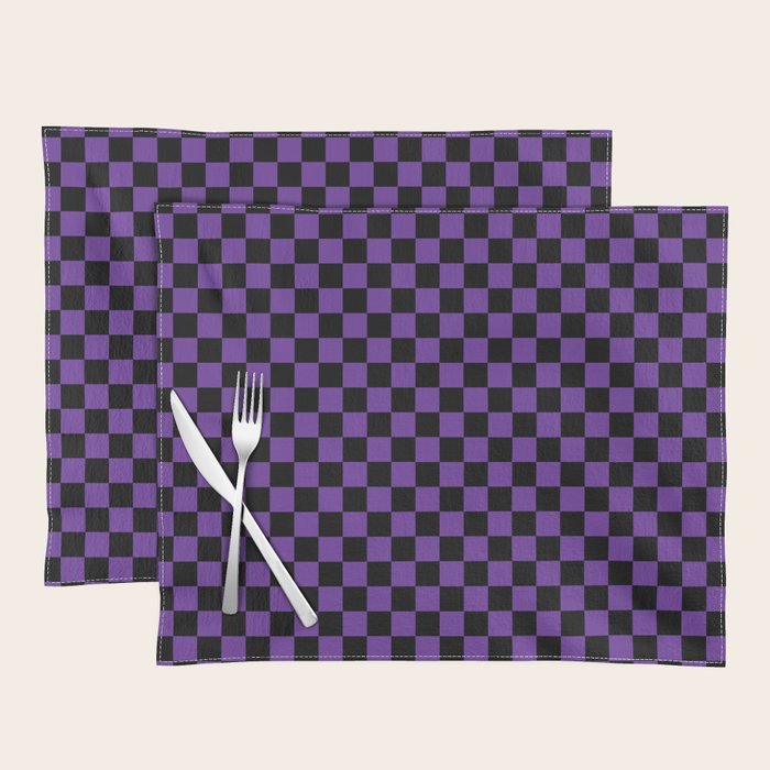 Halloween Purple and Black Checkerboard Pattern SM Placemat Gallery Image 1