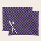 Halloween Purple and Black Checkerboard Pattern SM Placemat Gallery Image 1