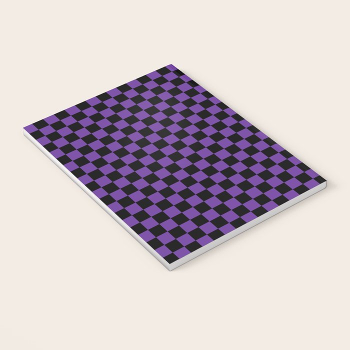 Halloween Purple and Black Checkerboard Pattern SM Notebook Gallery Image 3