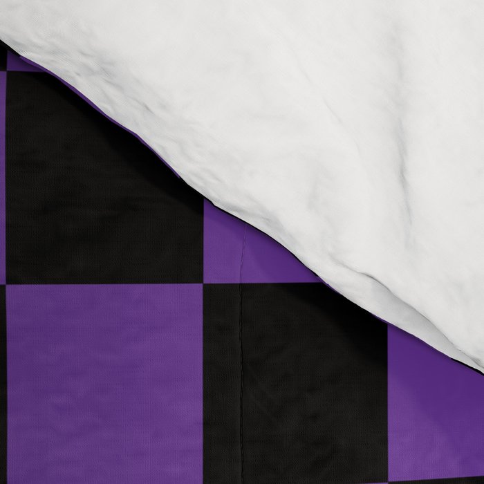 Halloween Purple and Black Checkerboard Pattern SM Comforter Gallery Image 4