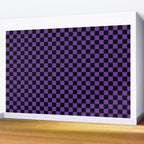 Halloween Purple and Black Checkerboard Pattern SM Wall Mural Gallery Image 2