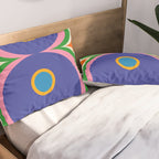 Fun Bold Colorful Mod Curves Retro Abstract Pillow Sham Gallery Image 2