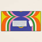 Fun Bold Colorful Mod Curves Retro Abstract Desk Mat Gallery Image 1