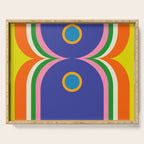 Fun Bold Colorful Mod Curves Retro Abstract Serving Tray Gallery Image 1