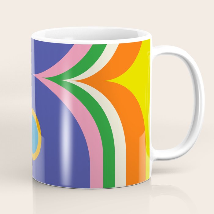 Fun Bold Colorful Mod Curves Retro Abstract Coffee Mug Gallery Image 1