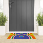 Fun Bold Colorful Mod Curves Retro Abstract Welcome Mat Gallery Image 3