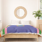 Fun Bold Colorful Mod Curves Retro Abstract Duvet Cover Gallery Image 3