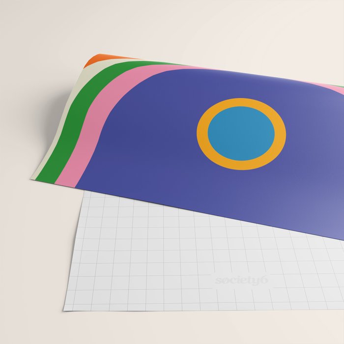 Fun Bold Colorful Mod Curves Retro Abstract Wrapping Paper Gallery Image 2