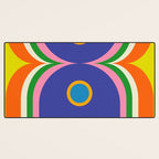 Fun Bold Colorful Mod Curves Retro Abstract Desk Mat Gallery Image 3