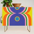 Fun Bold Colorful Mod Curves Retro Abstract Credenza Gallery Image 1