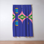 Fun Bold Colorful Mod Curves Retro Abstract Window Curtain Gallery Image 3
