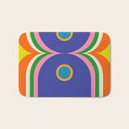 Fun Bold Colorful Mod Curves Retro Abstract Bath Mat Gallery Image 1