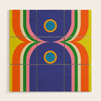 Fun Bold Colorful Mod Curves Retro Abstract Wood Wall Art Gallery Image 1