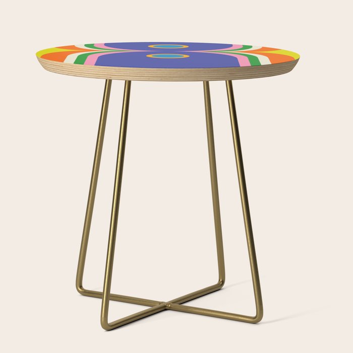 Fun Bold Colorful Mod Curves Retro Abstract Side Table Gallery Image 1