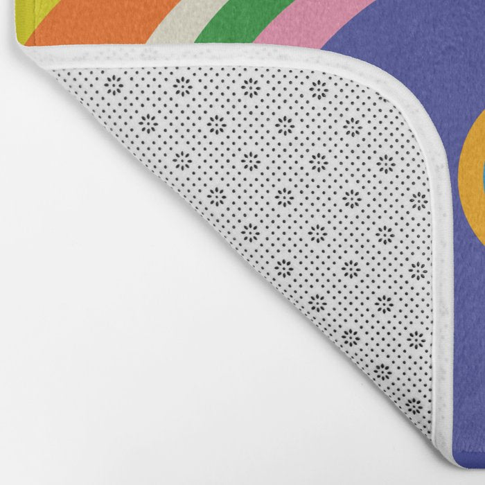 Fun Bold Colorful Mod Curves Retro Abstract Bath Mat Gallery Image 2