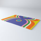 Fun Bold Colorful Mod Curves Retro Abstract Rug Gallery Image 3