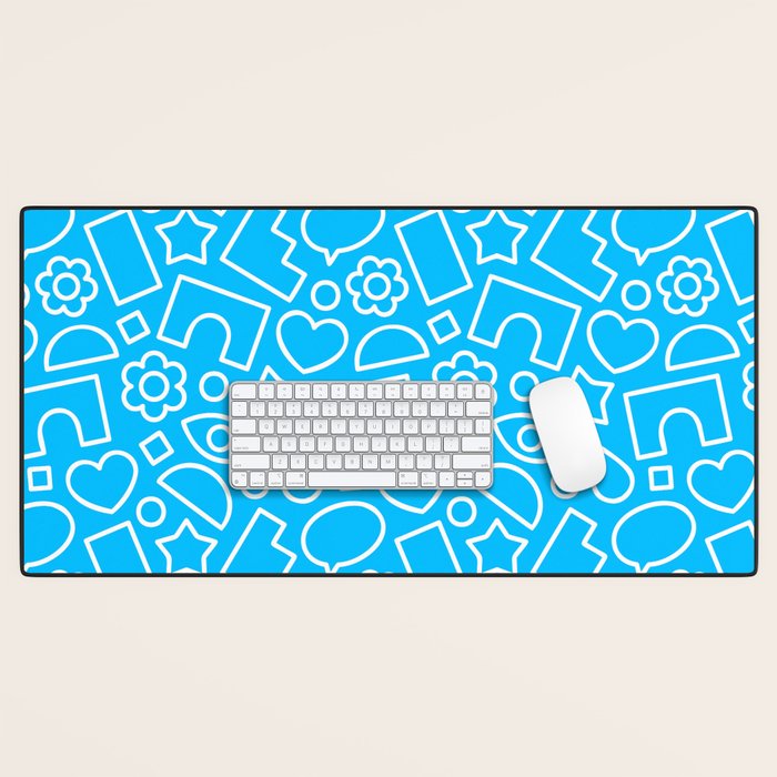 Abstract doodle shape art pattern Desk Mat Gallery Image 1