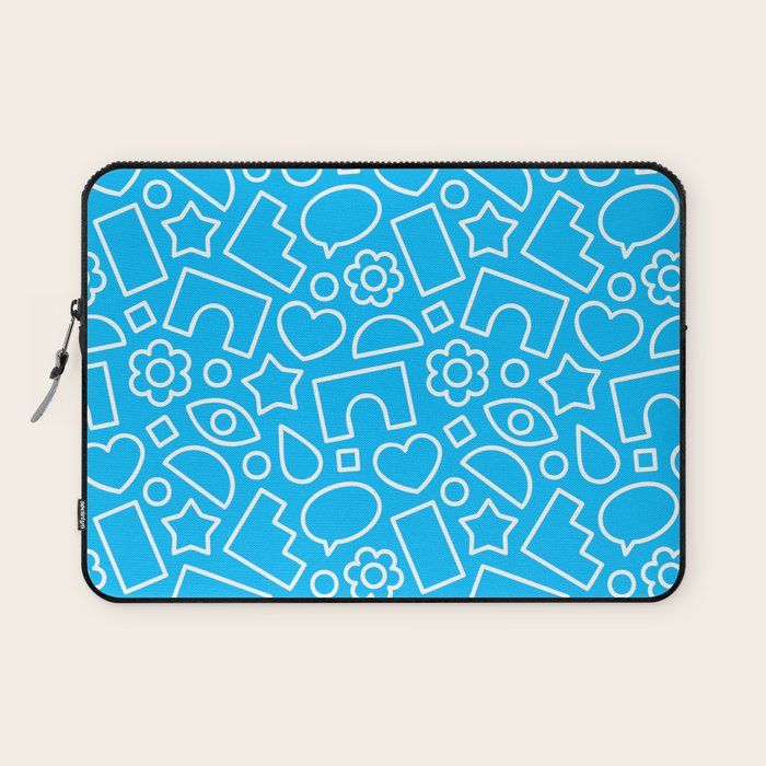 Abstract doodle shape art pattern Laptop Sleeve Gallery Image 1