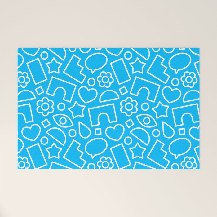 Abstract doodle shape art pattern Welcome Mat Gallery Image 1