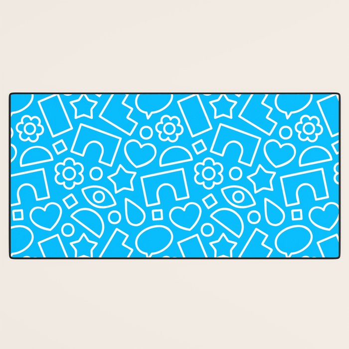 Abstract doodle shape art pattern Desk Mat Gallery Image 3