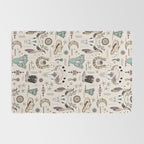 Boho Tribal Cowgirl Ephemera - cream Rug Gallery Image 2