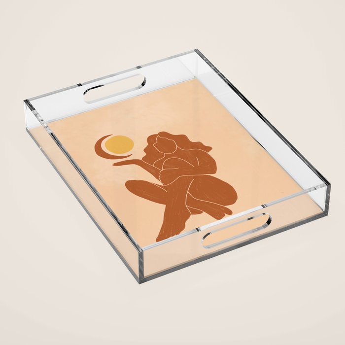 The Sun, The Moon and a Woman Acrylic Tray Gallery Image 1