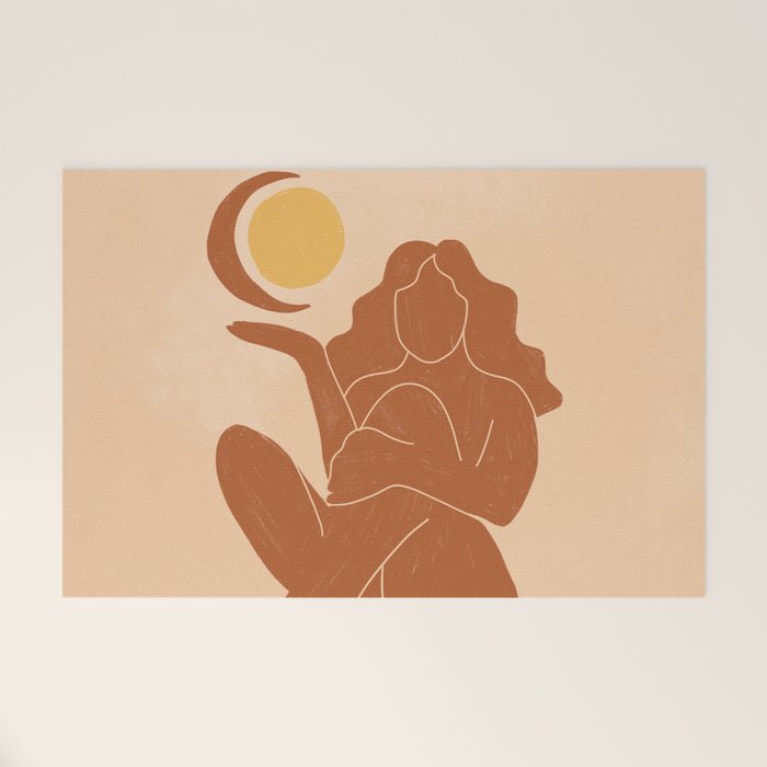 The Sun, The Moon and a Woman Welcome Mat Gallery Image 1