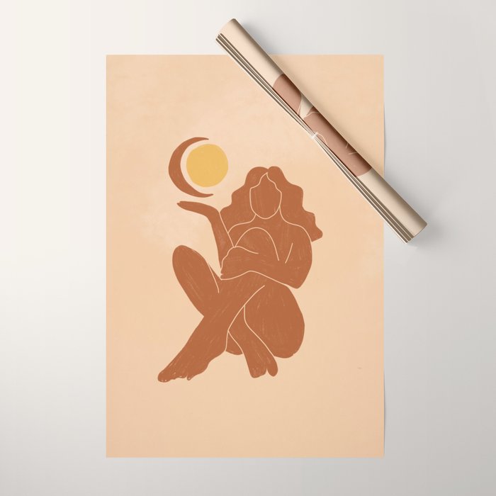 The Sun, The Moon and a Woman Wrapping Paper Gallery Image 1