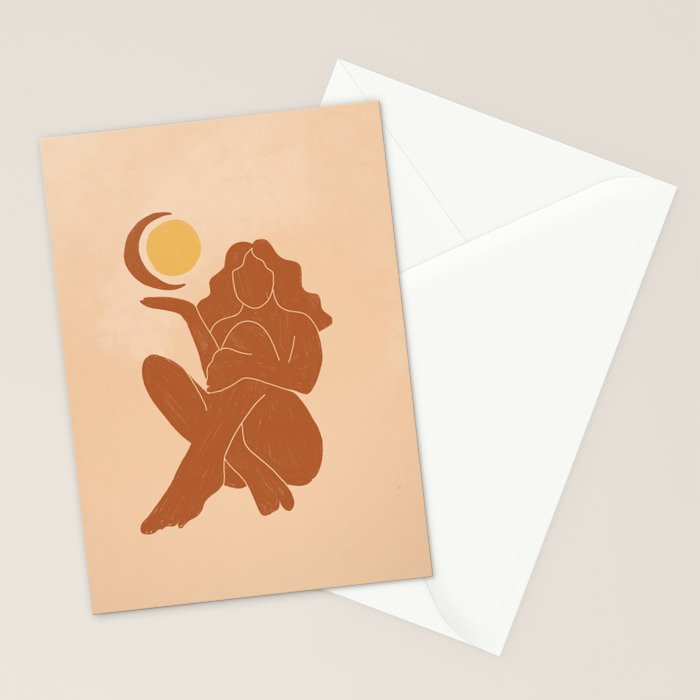 The Sun, The Moon and a Woman Stationery Card Gallery Image 2