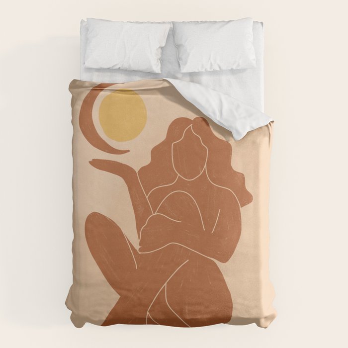 The Sun, The Moon and a Woman Duvet Cover Gallery Image 1