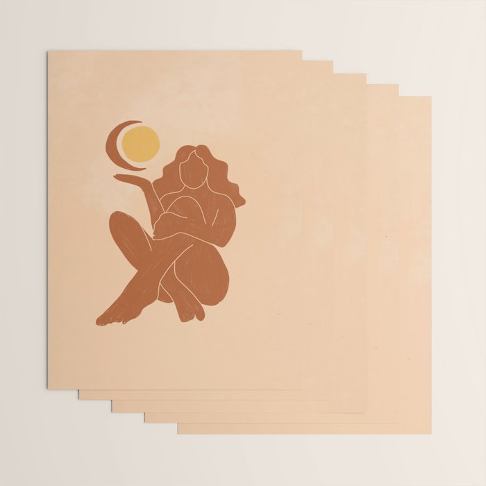 The Sun, The Moon and a Woman Wrapping Paper Gallery Image 3