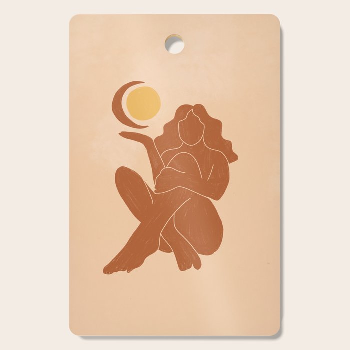 The Sun, The Moon and a Woman Cutting Board Gallery Image 1