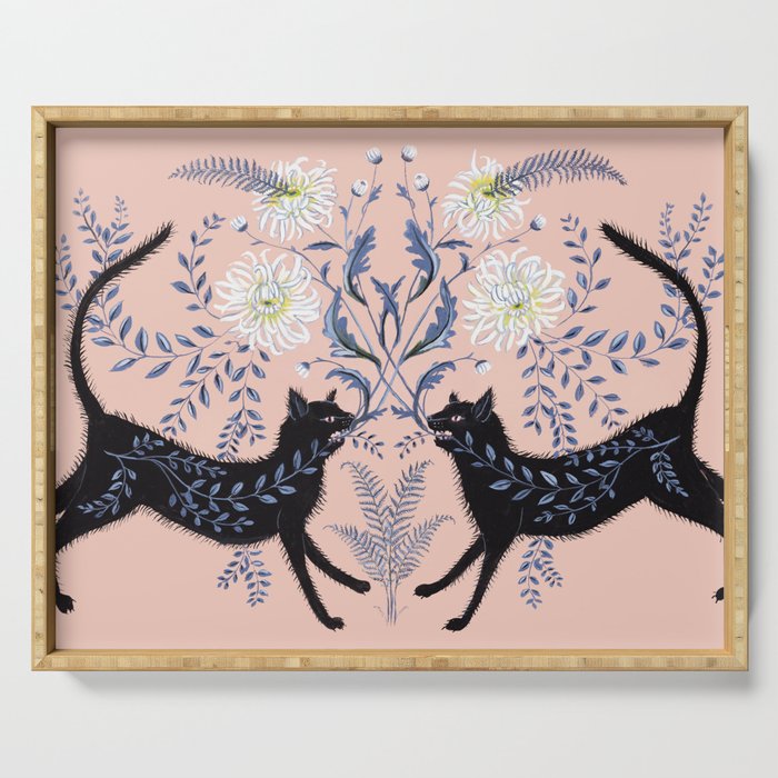 Chrysanthemum Cats Serving Tray Gallery Image 1