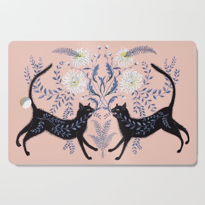 Chrysanthemum Cats Cutting Board Gallery Image 1