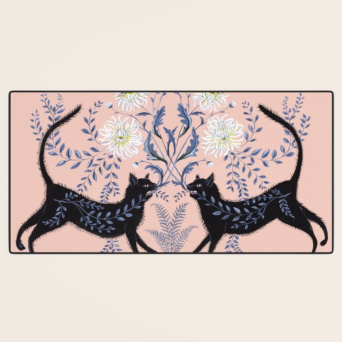 Chrysanthemum Cats Desk Mat Gallery Image 3